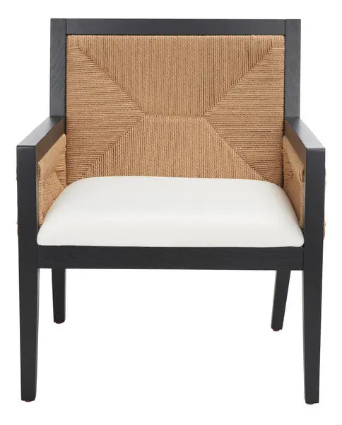 Emilio Black-Natural Woven Accent Chair - The Mayfair Hall