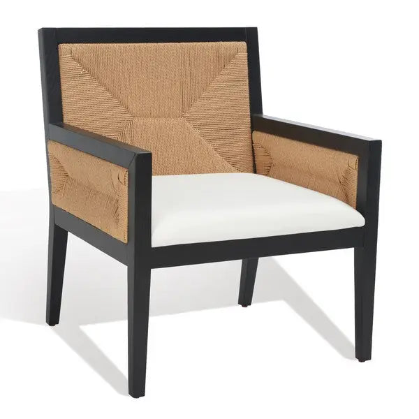 Emilio Black-Natural Woven Accent Chair - The Mayfair Hall