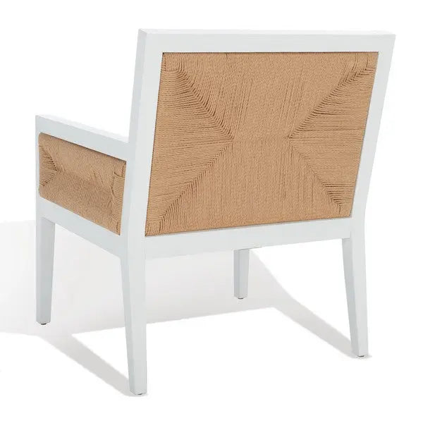 Emilio White-Natural Woven Accent Chair - The Mayfair Hall