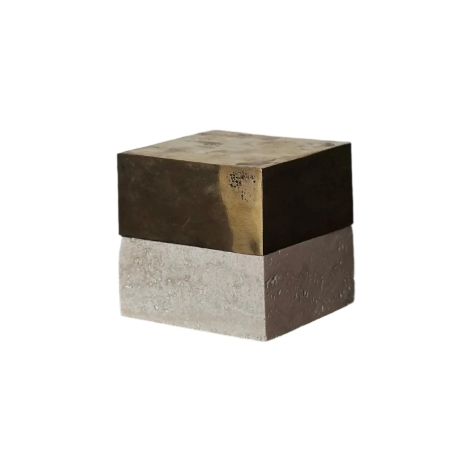 Anastasio Home 50/50 Box, Brass over Travertine