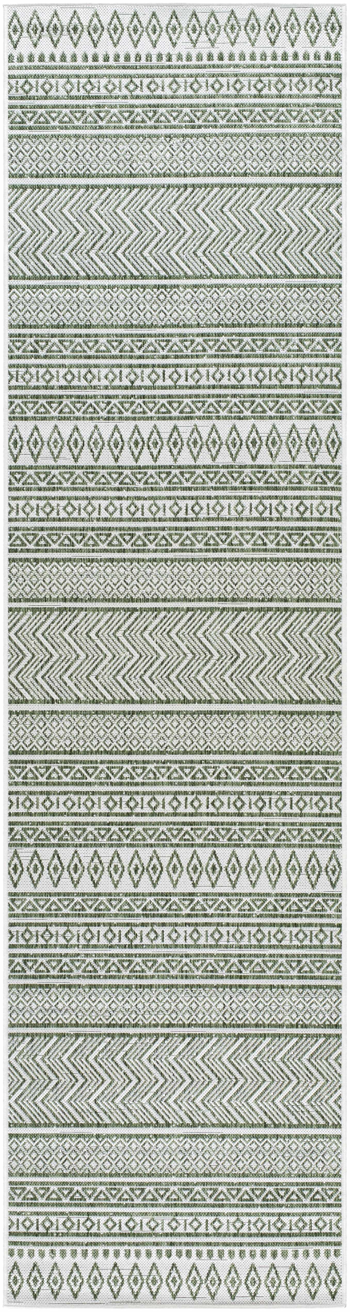 Madras Natural Gray Green All Over Performance Outdoor Area Rug
