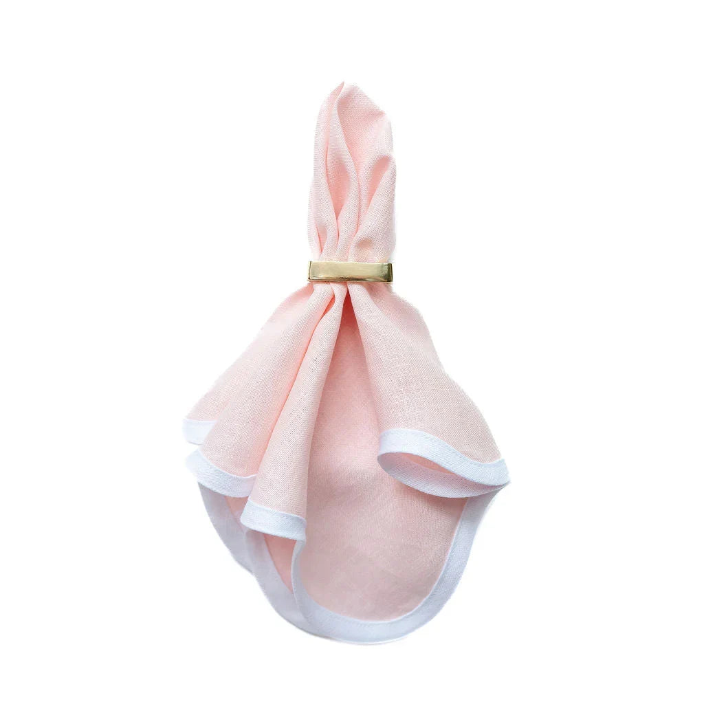 Linen Scalloped Square | Peony Pink
