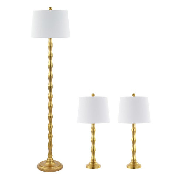 Aurelia Gold-White Floor and Table Lamp - Set of 3 - The Mayfair Hall