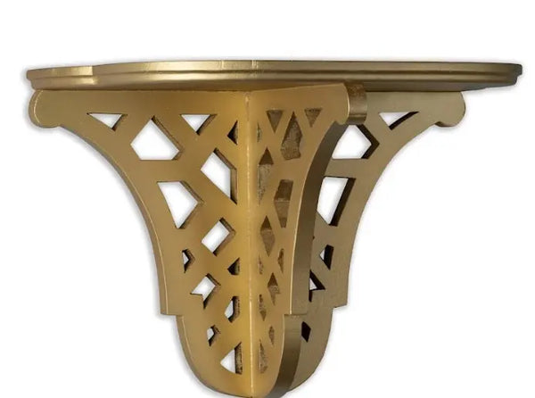Fabulous Antiqued Gold Fretwork Brackets - Large - The Mayfair Hall