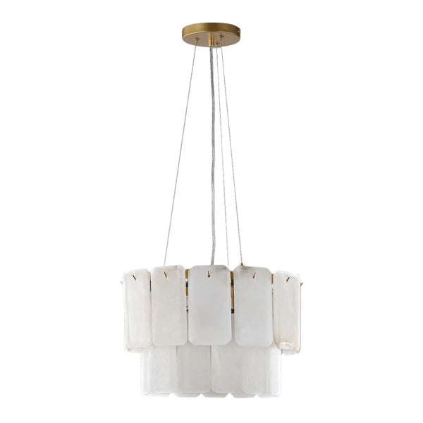 Fernandez Gold-White Marble 2 Tier Chandelier - The Mayfair Hall