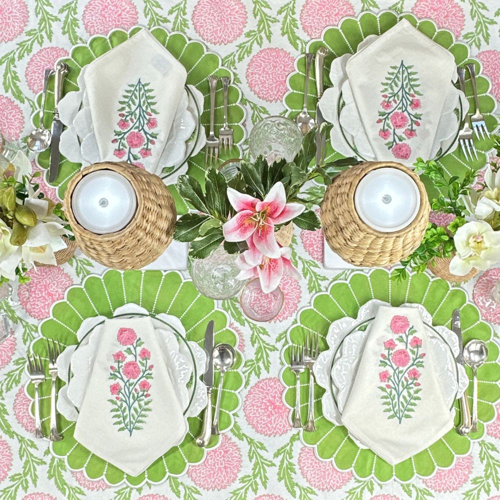 Pink Flower - Motif Napkin (Set of 4)
