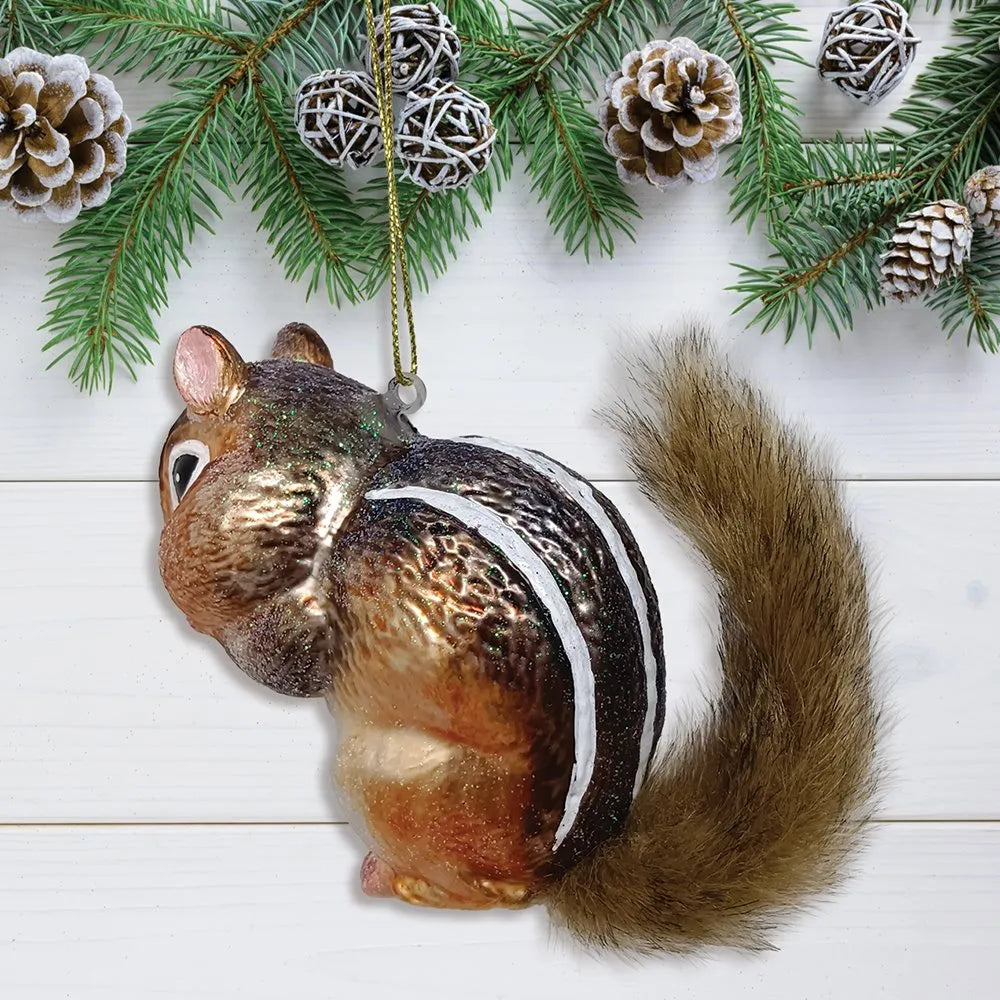 Chipmunk Glass Christmas Tree Ornament - The Mayfair Hall