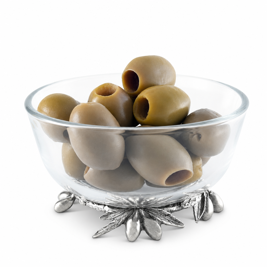 Olive Grove Glass & Pewter Bowl