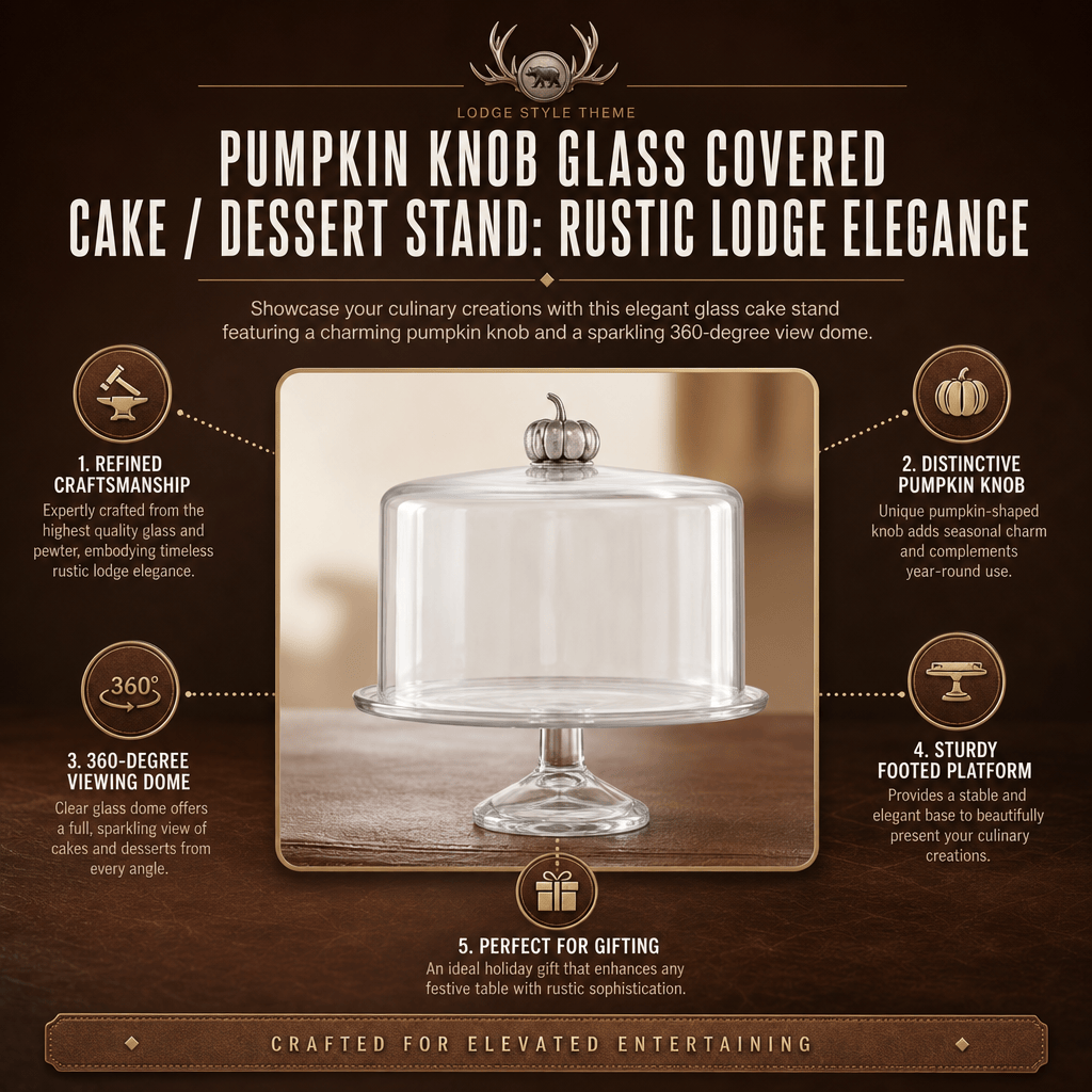 Pumpkin Knob Glass Covered Cake / Dessert Stand