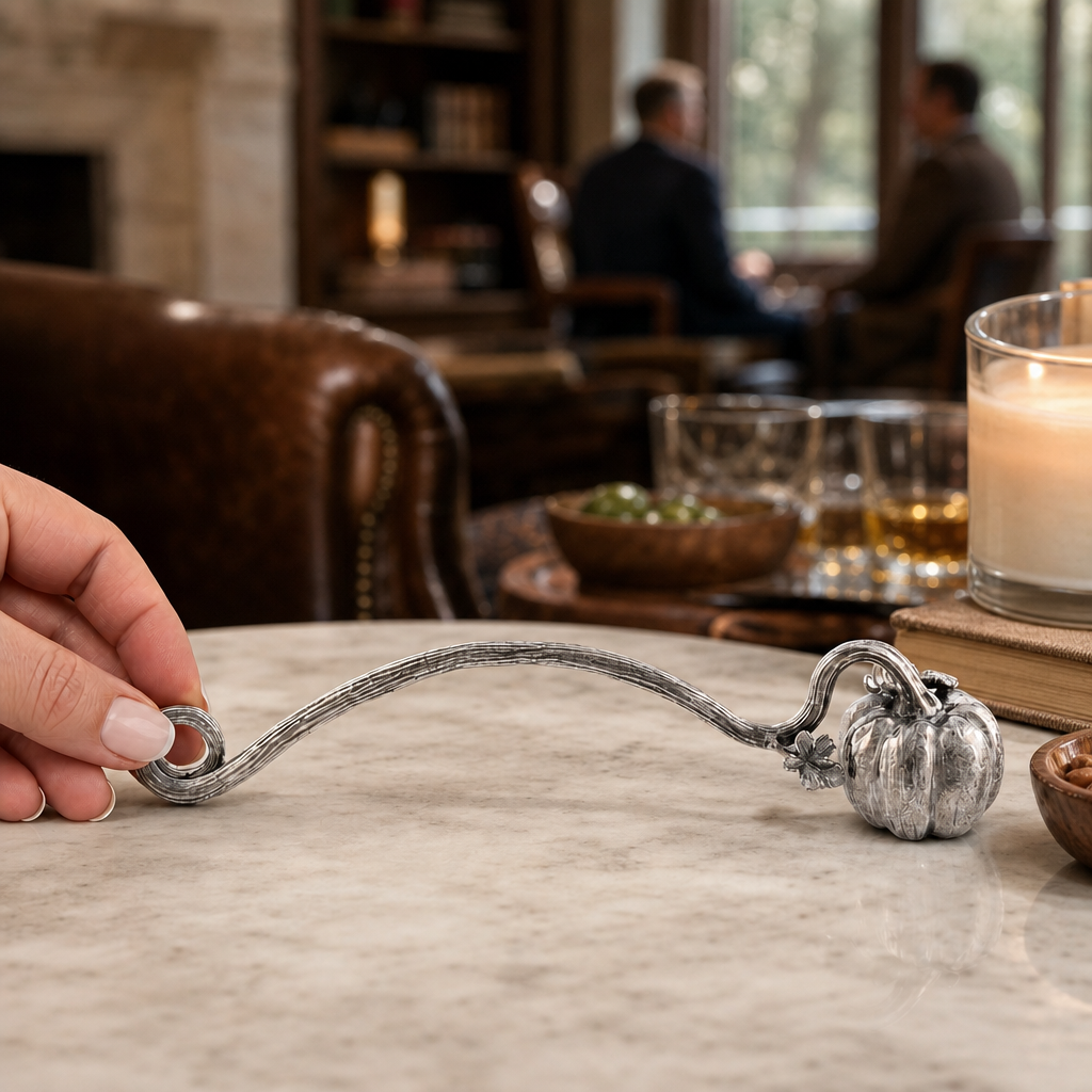 Pewter Pumpkin Candle Snuffer