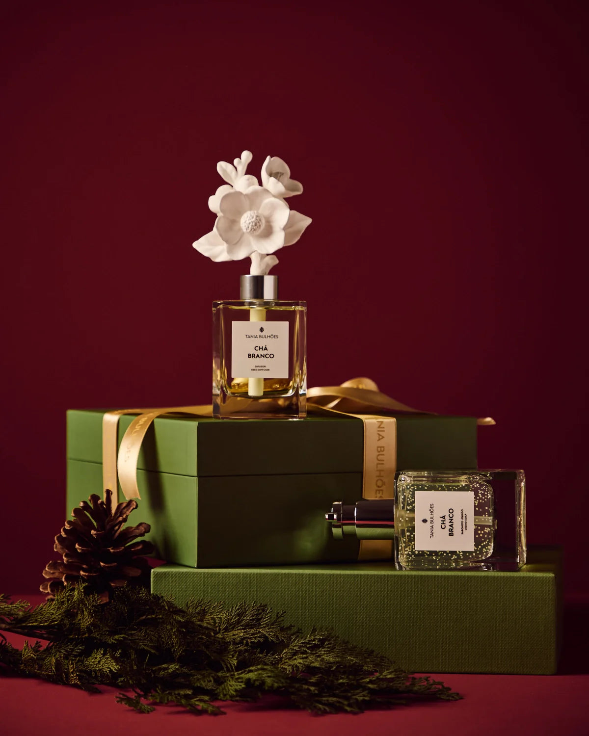 Porcelain Diffuser Camelia Cha Branco