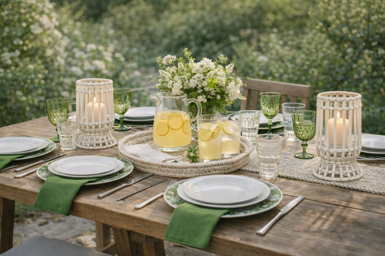 White Bamboo Wicker Hurricane