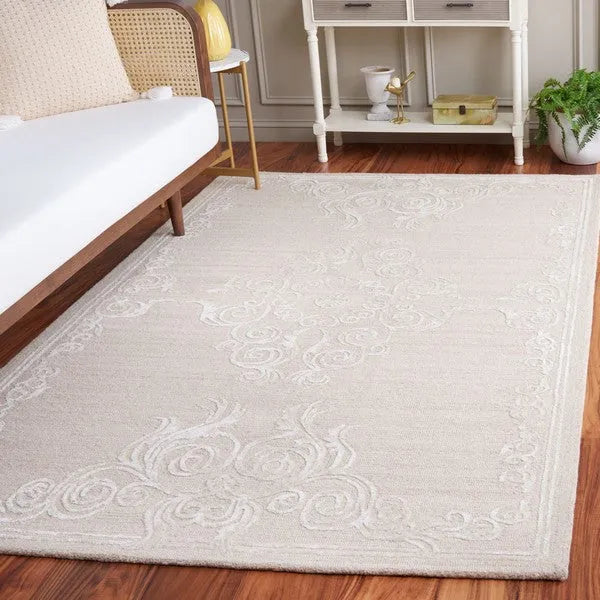 Glamour Wool Rug in Light Brown and Ivory