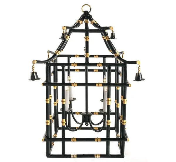 Medium Black/Gold Bamboo Lantern - The Mayfair Hall
