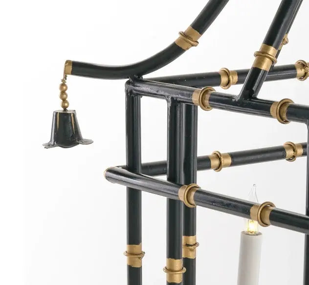 Medium Black/Gold Bamboo Lantern - The Mayfair Hall