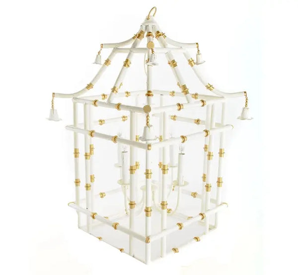Ivory & Gold Bamboo Lantern (Large) - The Mayfair Hall