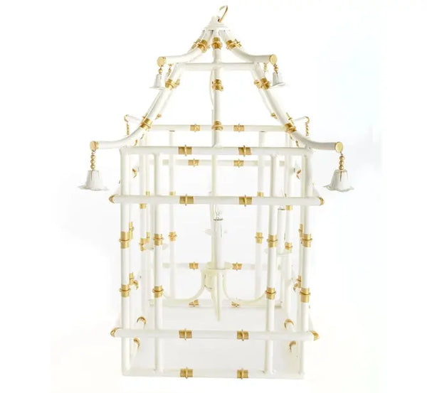 Ivory & Gold Bamboo Lantern (Medium) - The Mayfair Hall