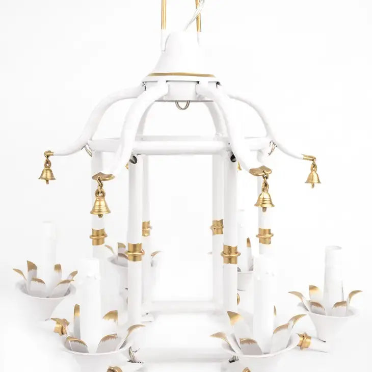 Ivory/Gold Chinoiserie Chandelier - The Mayfair Hall