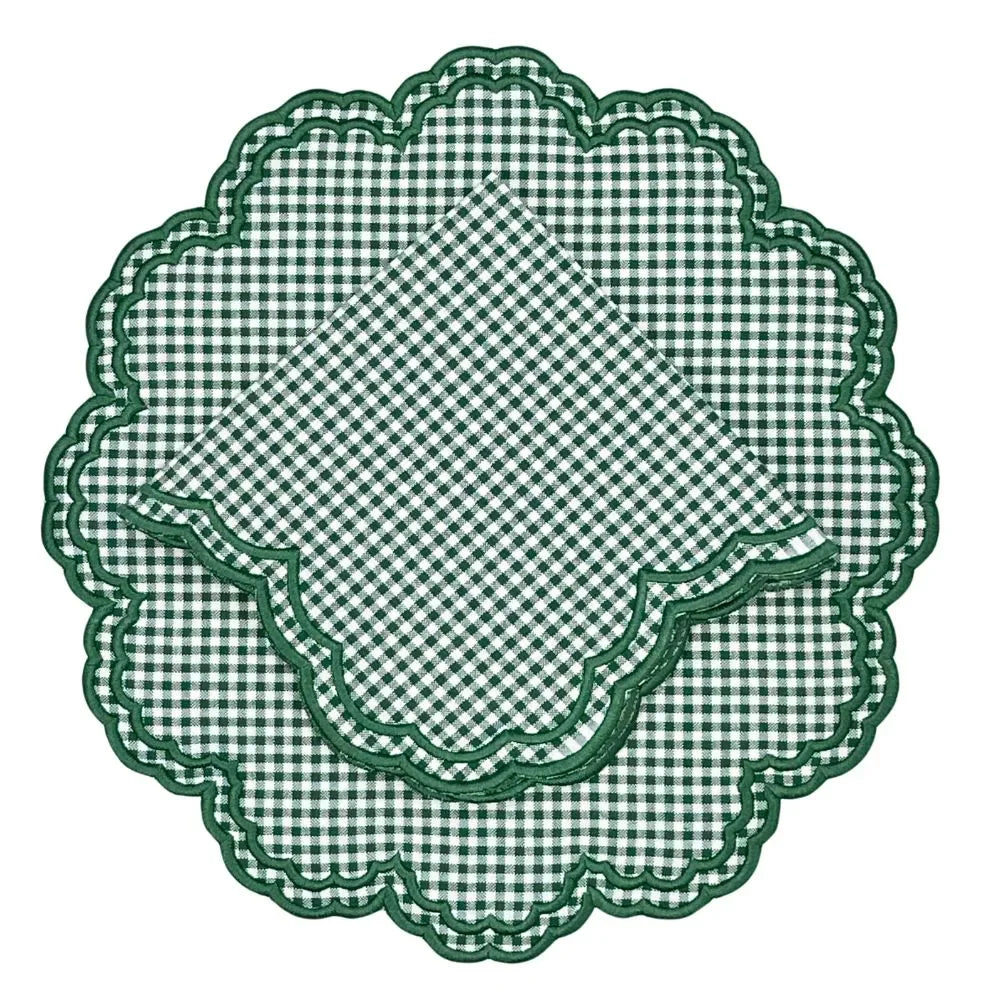 Bettina Napkin-Dark Green Gingham (Set of 4) - The Mayfair Hall