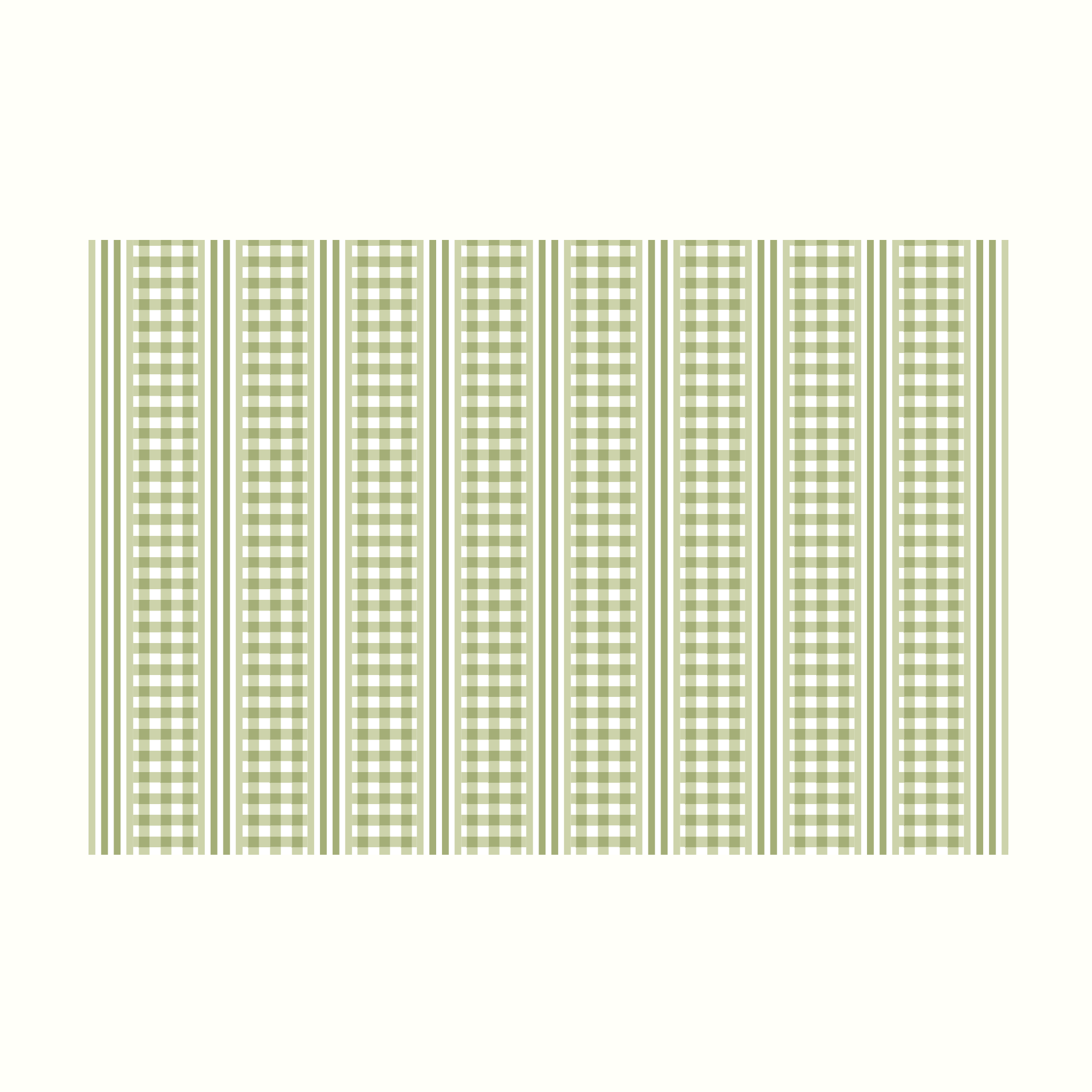 Green Gingham & Stripe Tablecloth