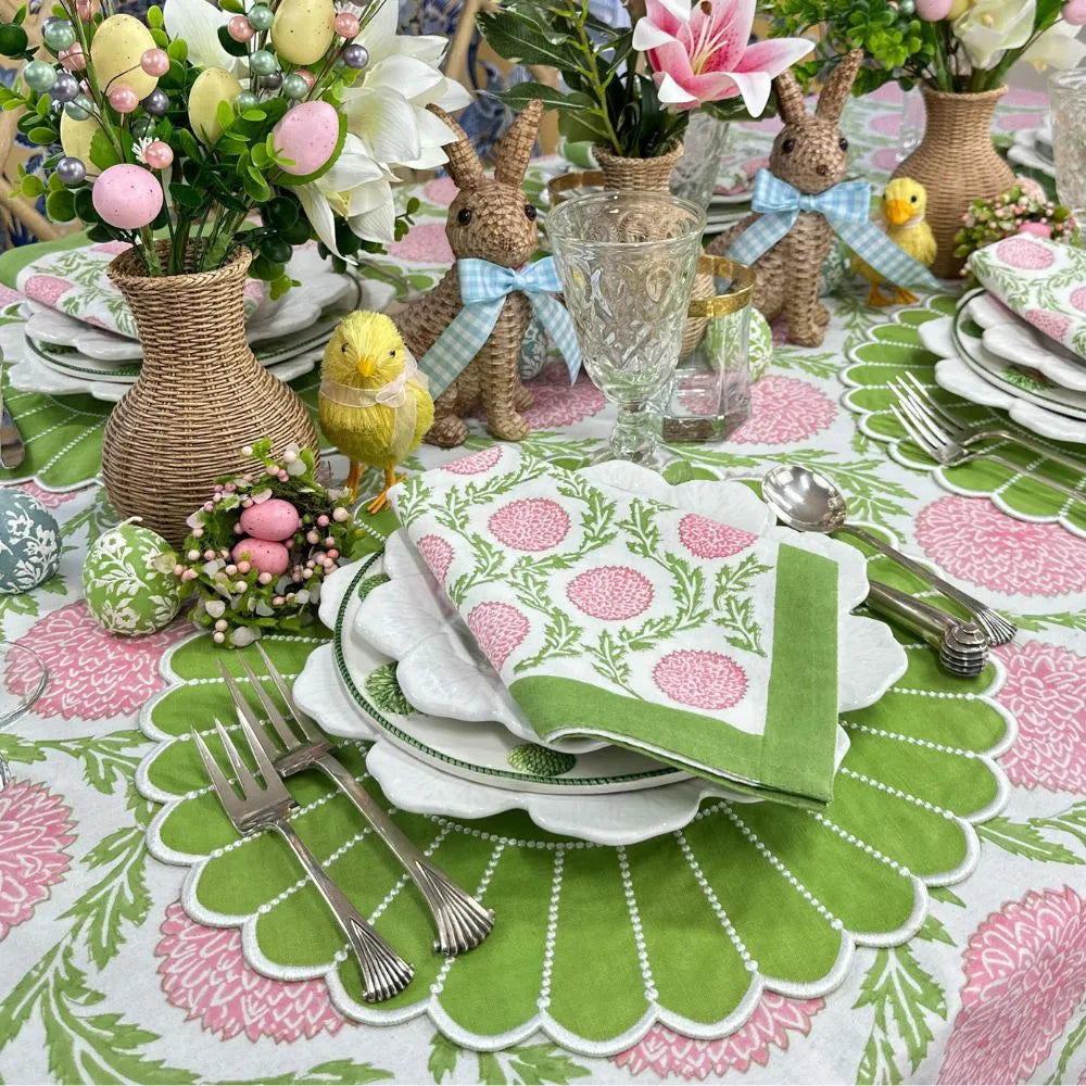 Studio Collection: Pippa Placemat - Green/White (Set of 4) - The Mayfair Hall