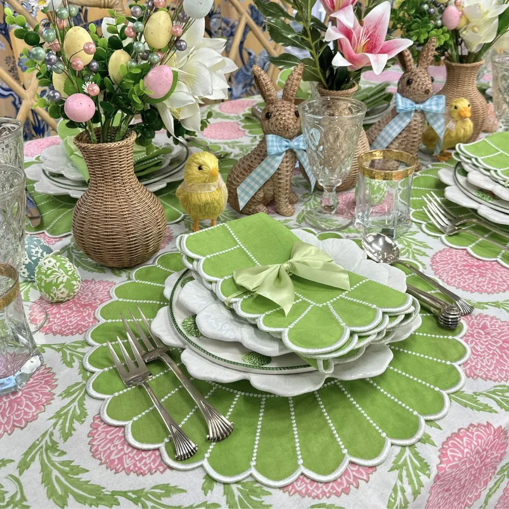 Studio Collection: Pippa Placemat - Green/White (Set of 4) - The Mayfair Hall