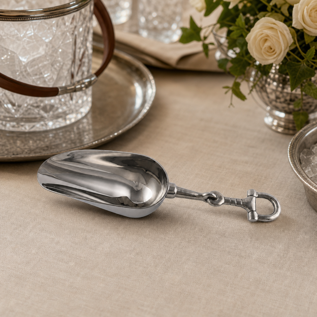 Equestrian Horse Bit Pewter Handle Ice Scoop