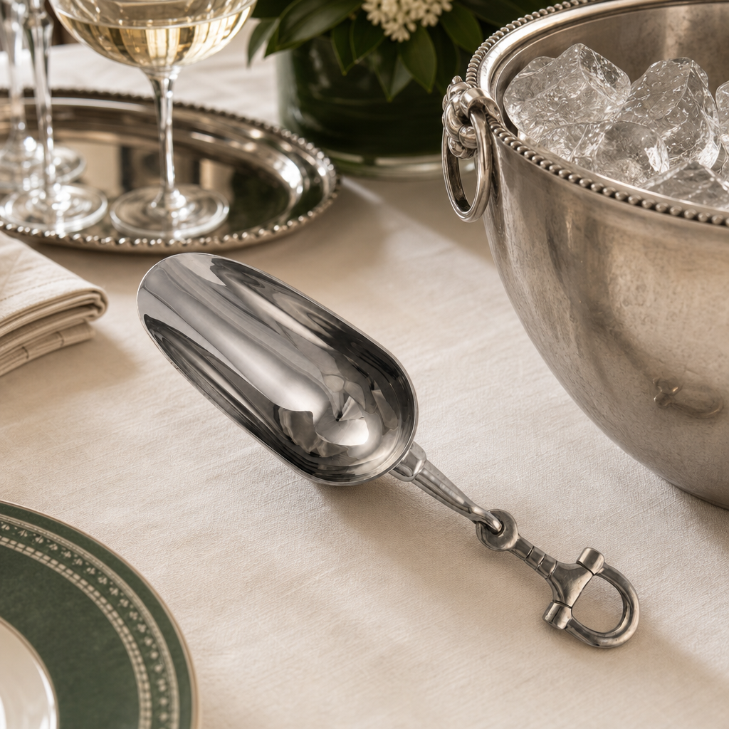 Equestrian Horse Bit Pewter Handle Ice Scoop