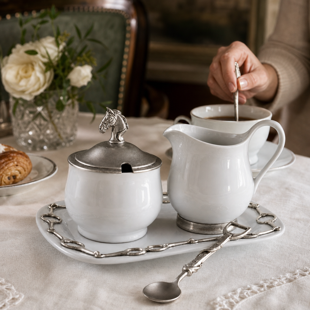 Equestrian Sugar and Creamer Set