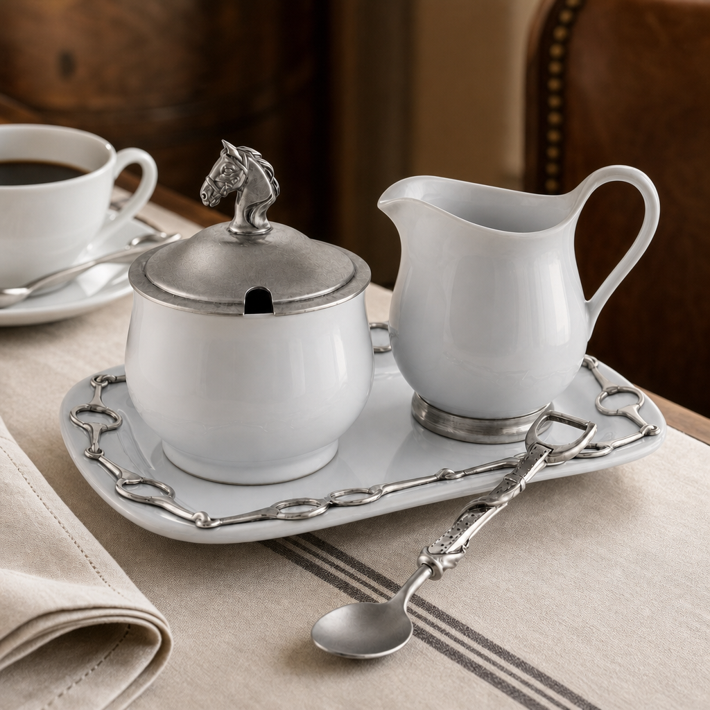 Equestrian Sugar and Creamer Set