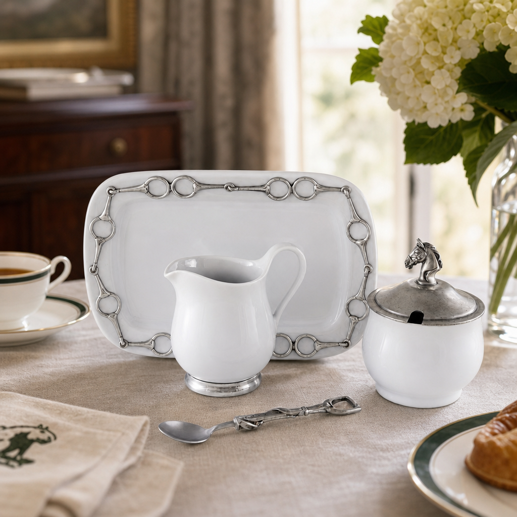 Equestrian Sugar and Creamer Set