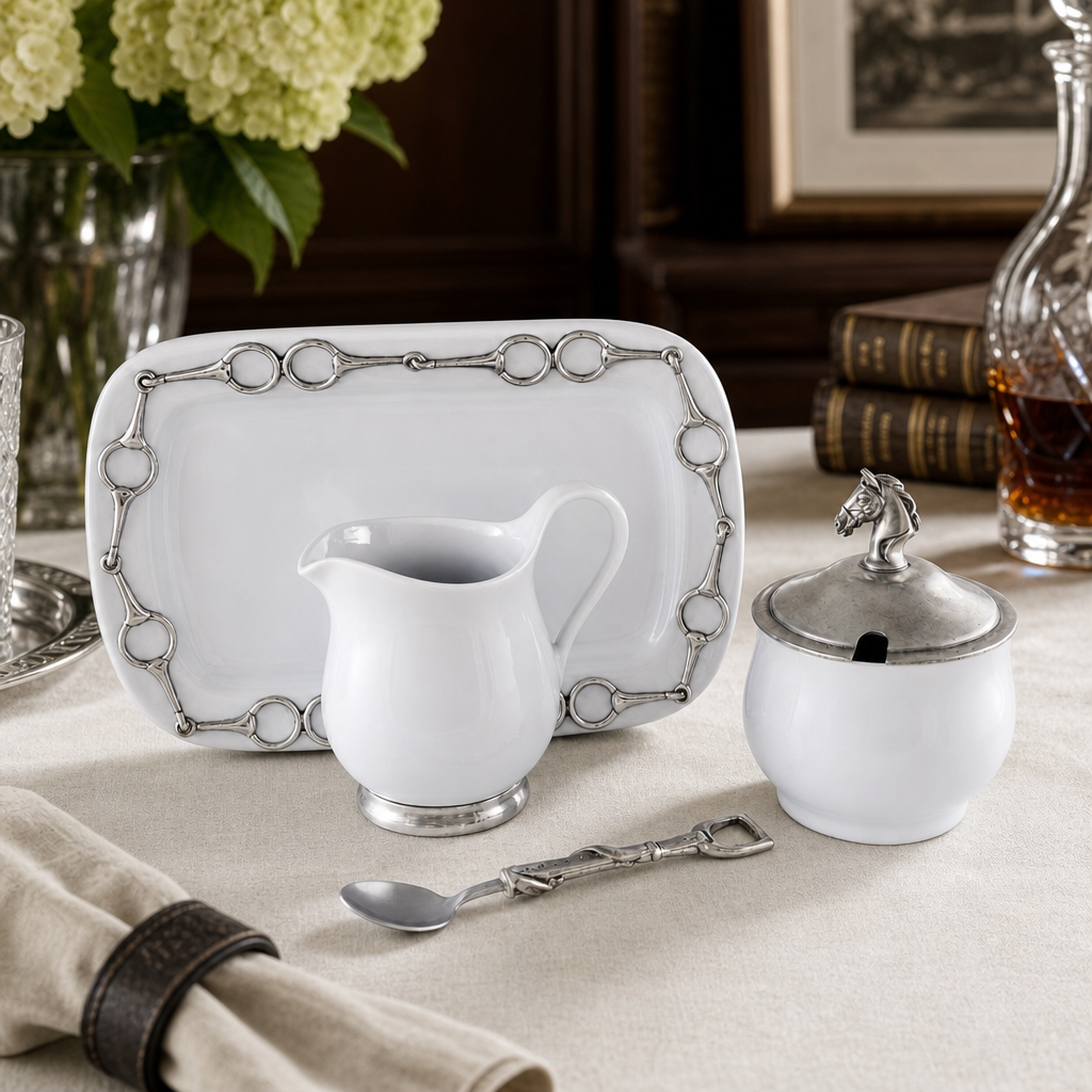 Equestrian Sugar and Creamer Set