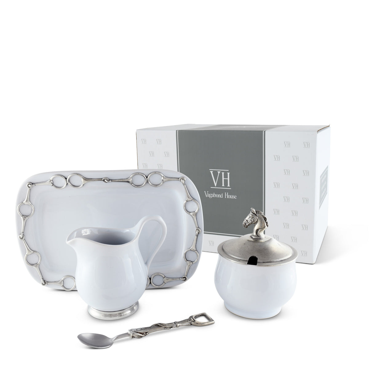 Equestrian Sugar and Creamer Set