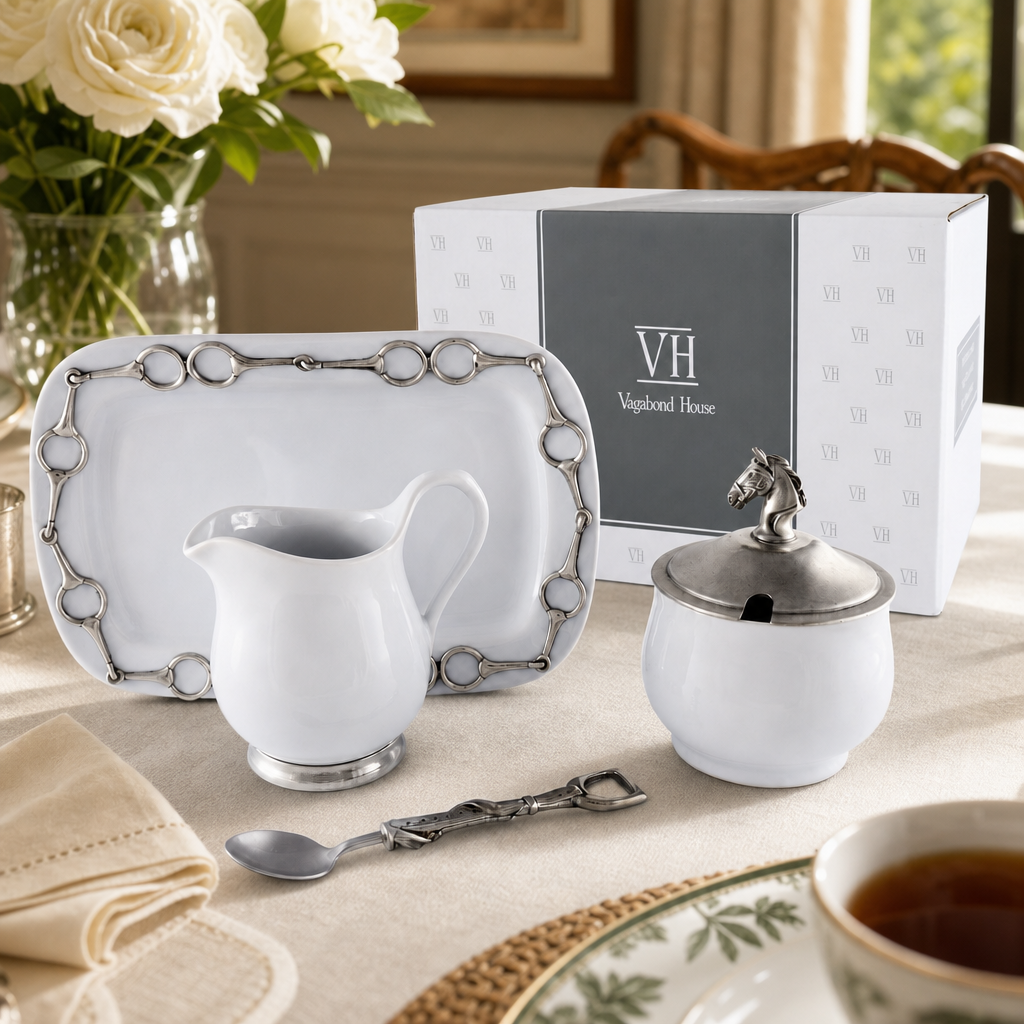 Equestrian Sugar and Creamer Set