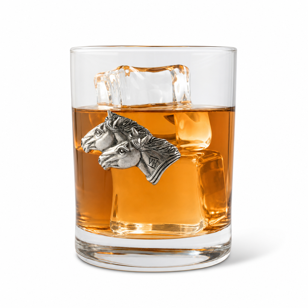 Running Horse Double Old Fashion Bar Glass