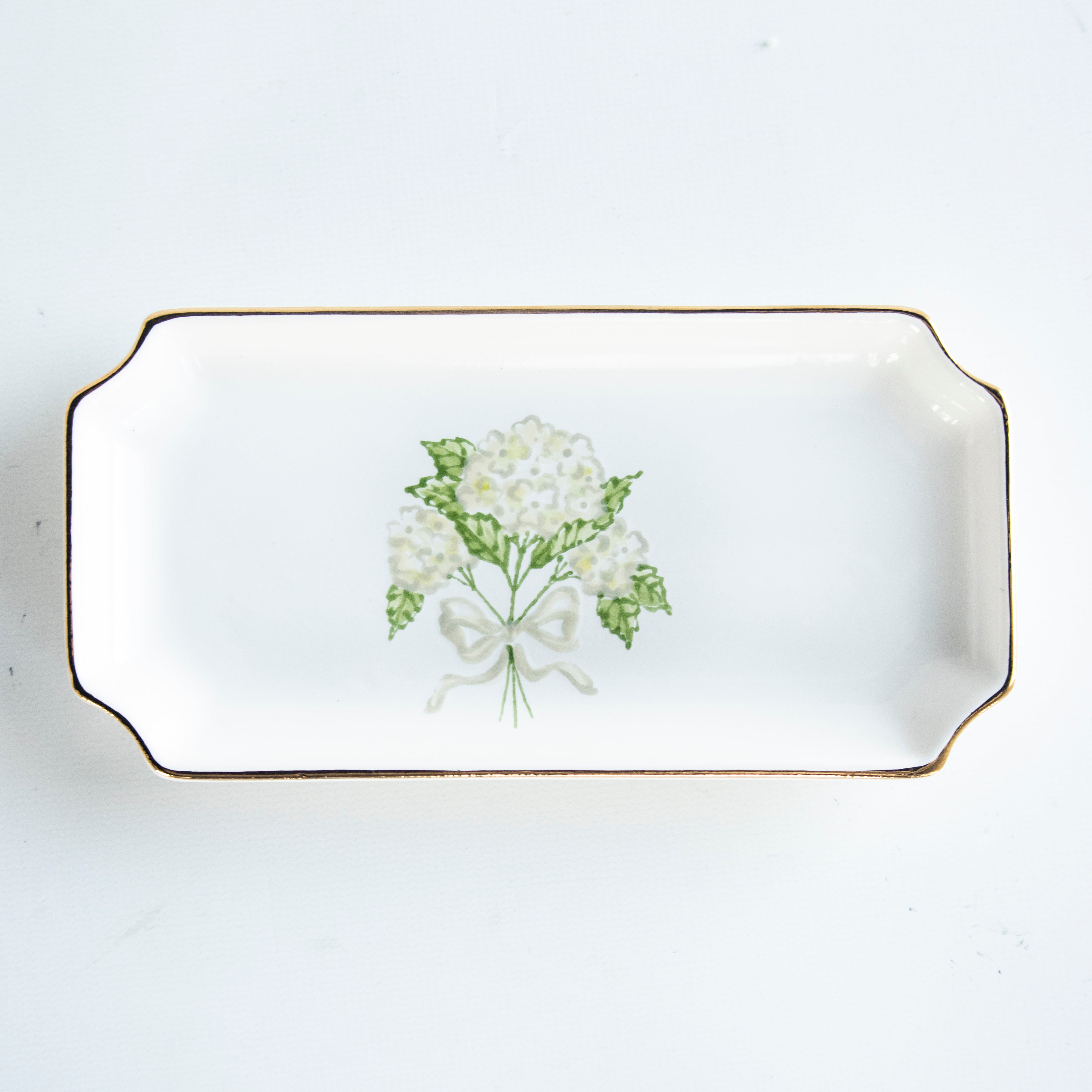 White Hydrangea Petite Valet Tray