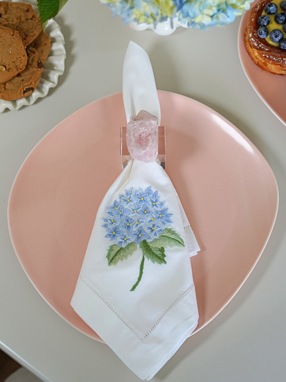 Dinner Napkin, Hydrangea (White), Set of 2