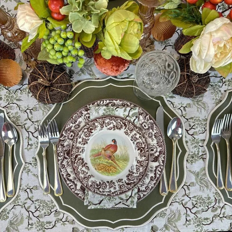 Flying Sheep Country Sage Toile de Jouy Birds - Tablecloth