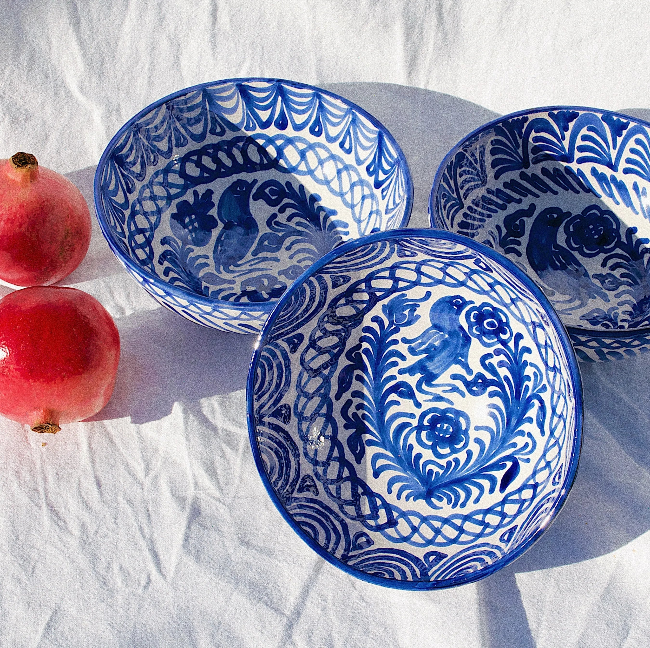 Medium bowl with hand painted designs - The Mayfair Hall