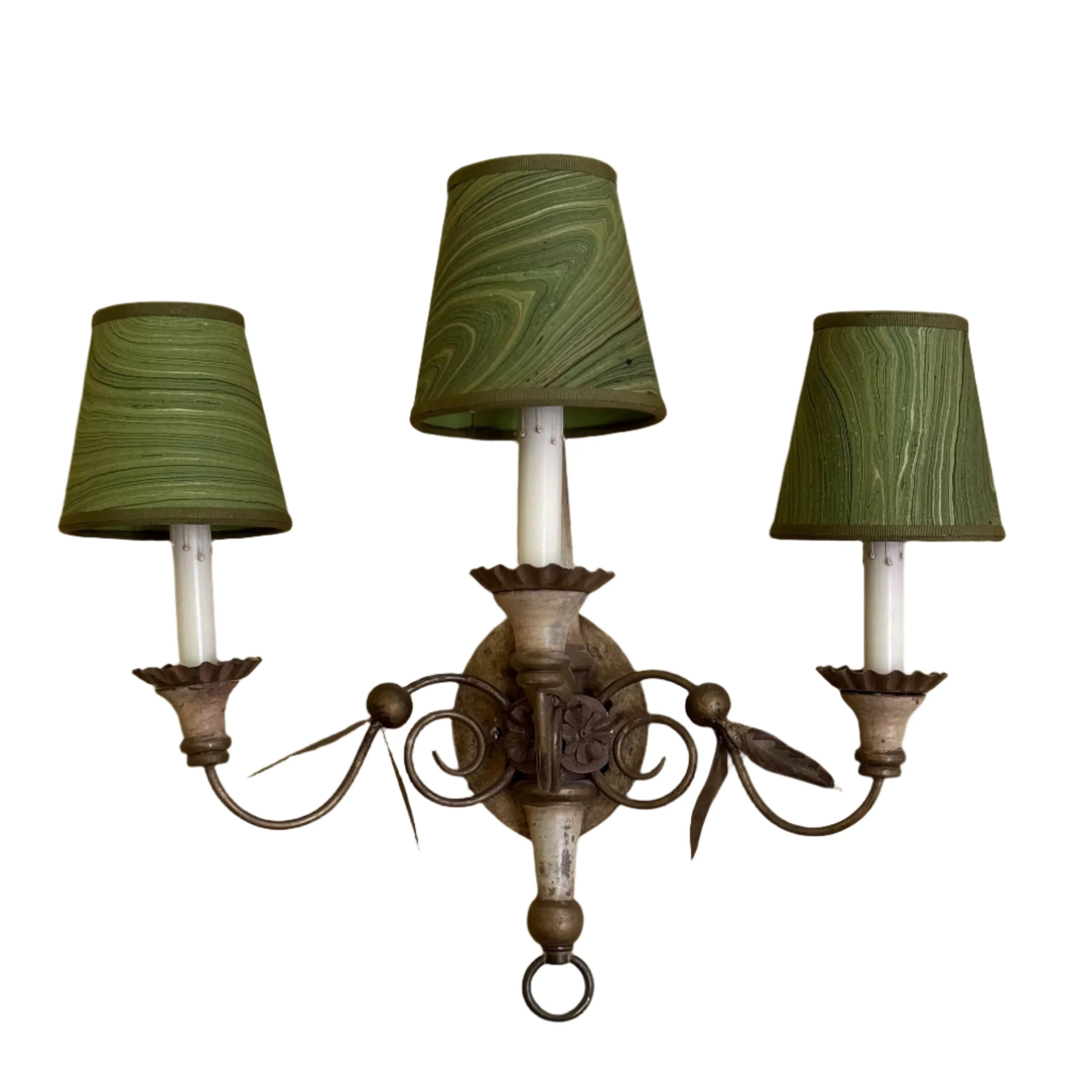 Sconce Lampshade in Marbled Hunter Green - The Mayfair Hall