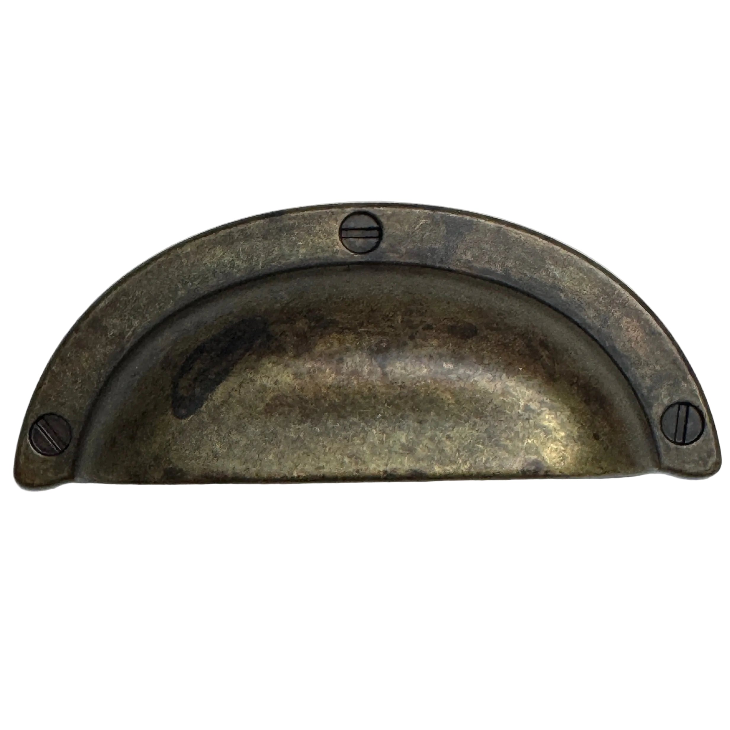 Drawer Cup Pulls "Amalfi" in Worn Brass