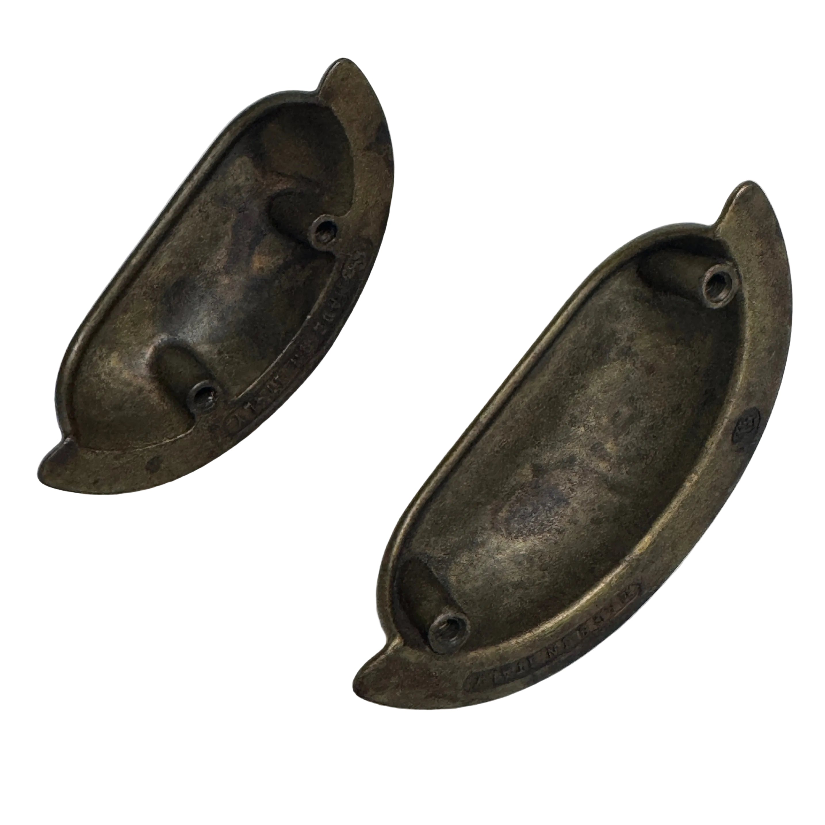 Drawer Cup Pulls "Amalfi" in Worn Brass