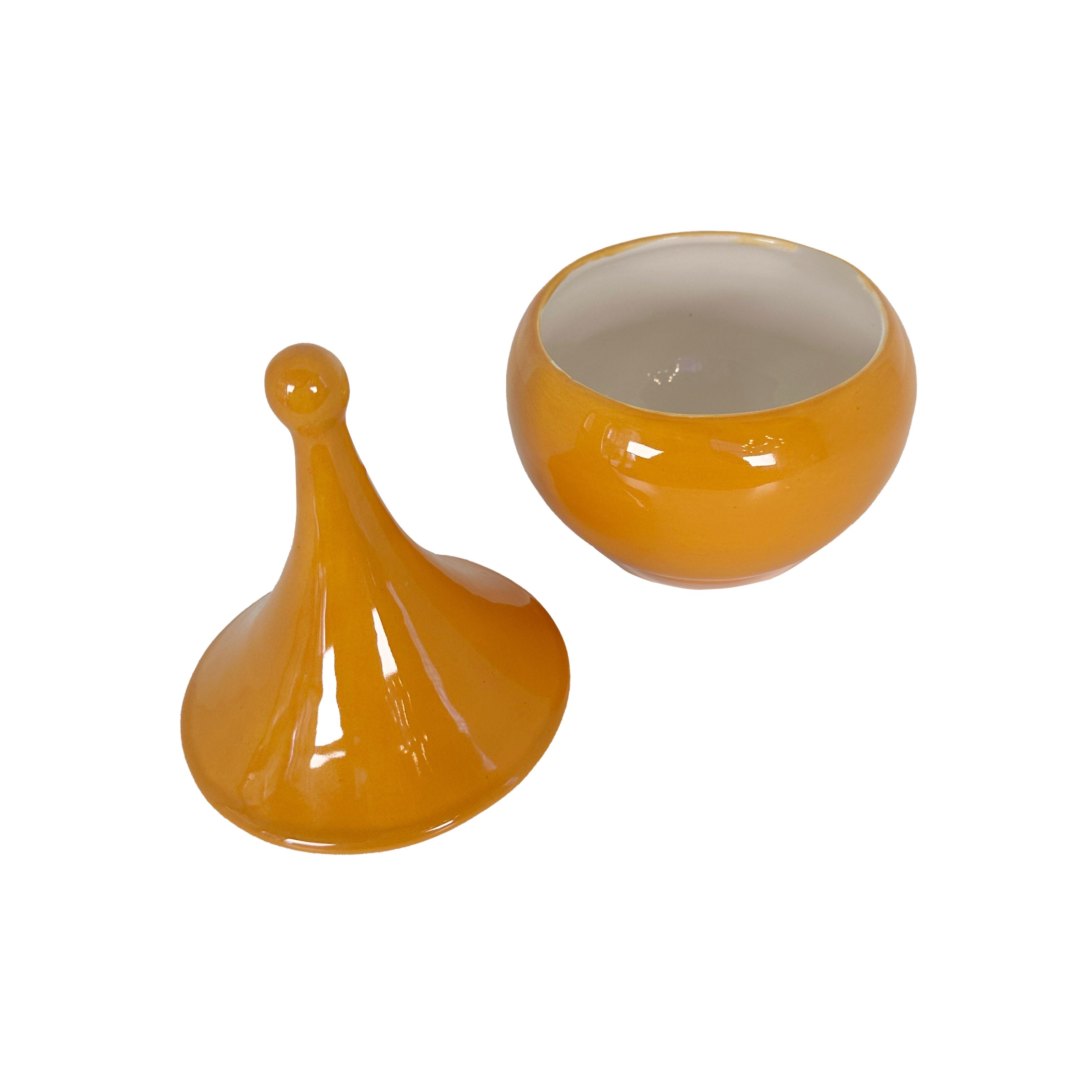 Lidded Teardrop Jar in Harvest Orange