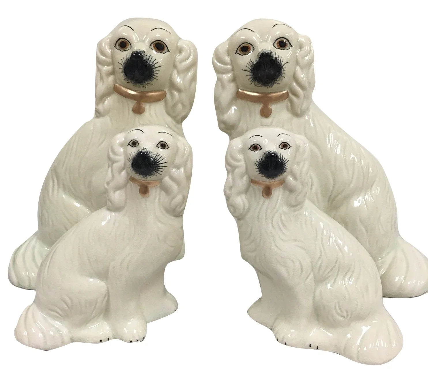 Staffordshire Dogs in Ivory and Gold (2 Sizes) - The Mayfair Hall