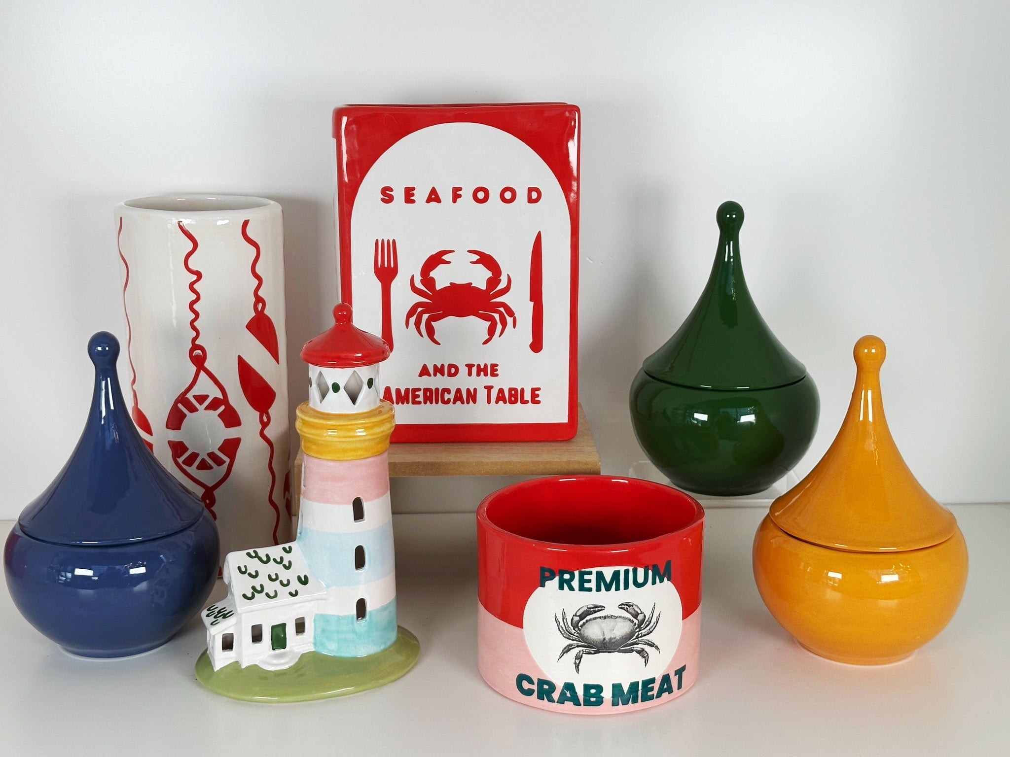 Teardrop Ceramic Jar in Christmas Pine
