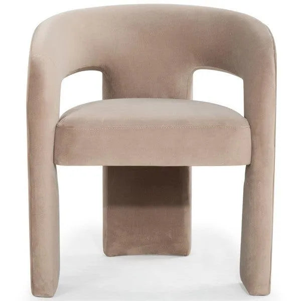 Catharia Velvet Dining Chair in Brown