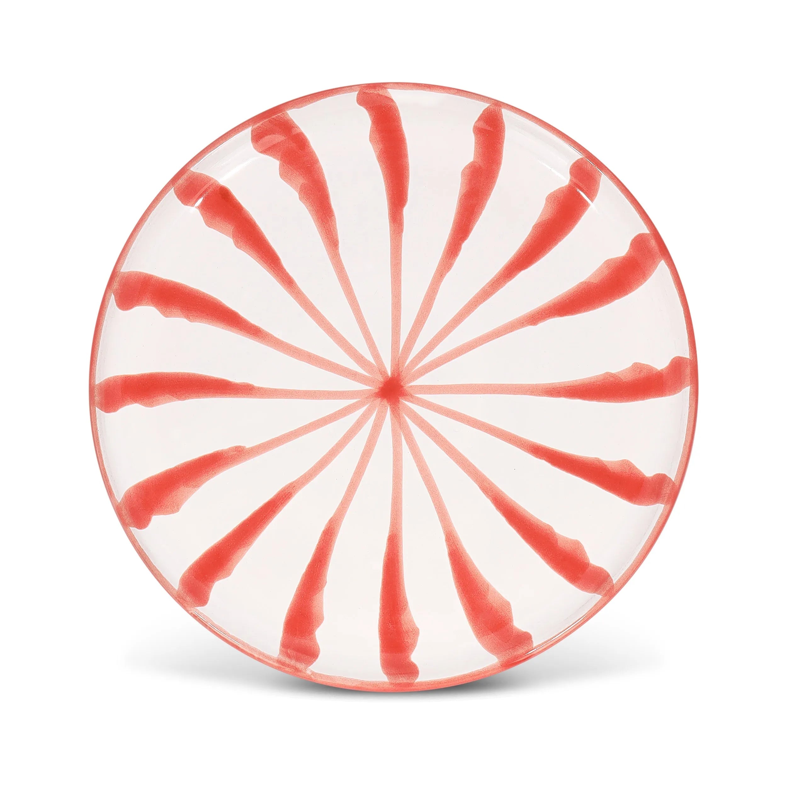 Salad plate with candy cane stripes