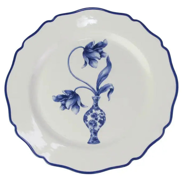 Incredible Blue and White Tulip Dinner Plates - The Mayfair Hall