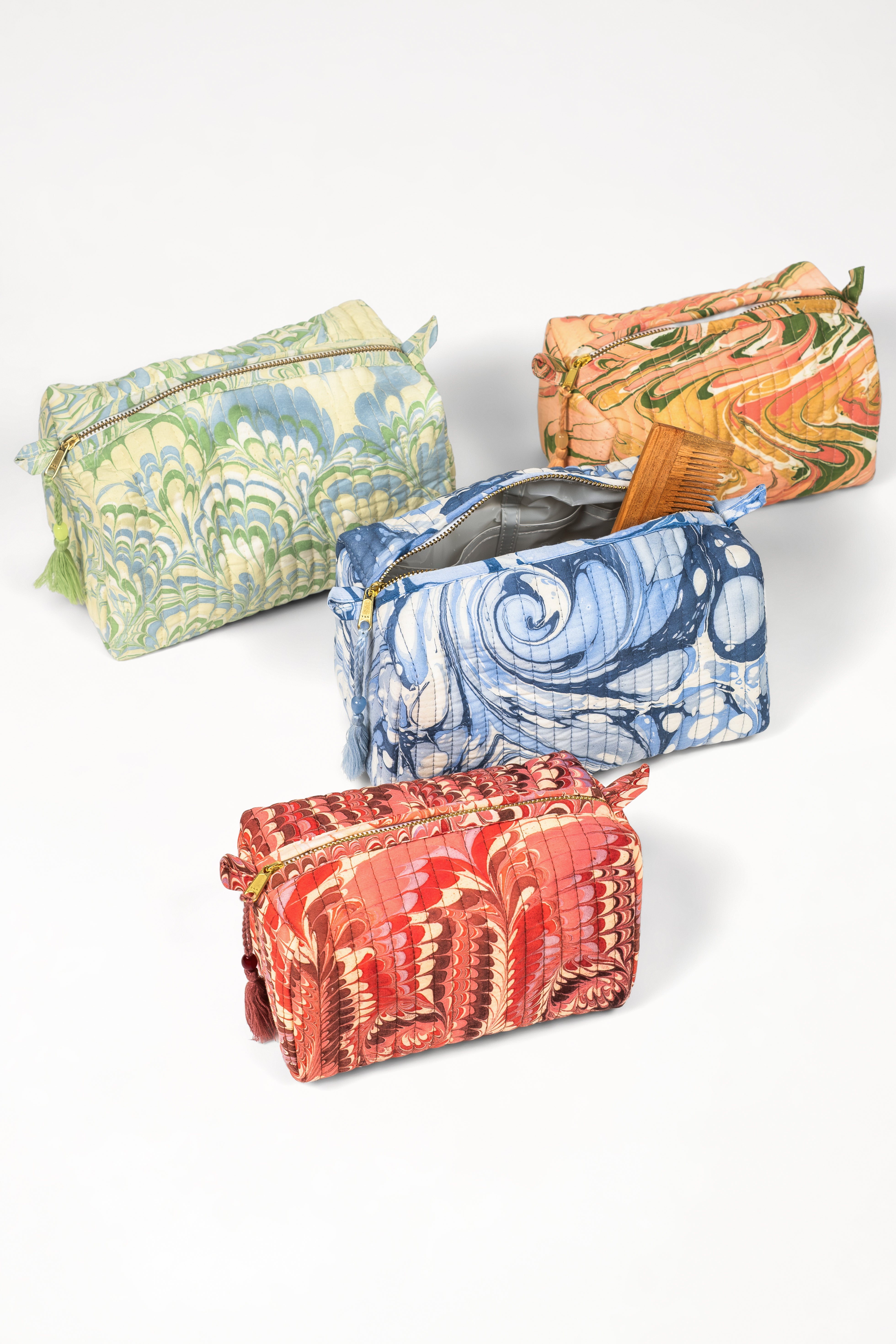 Florentine Pink Hand-Marbled Cosmetic Bag