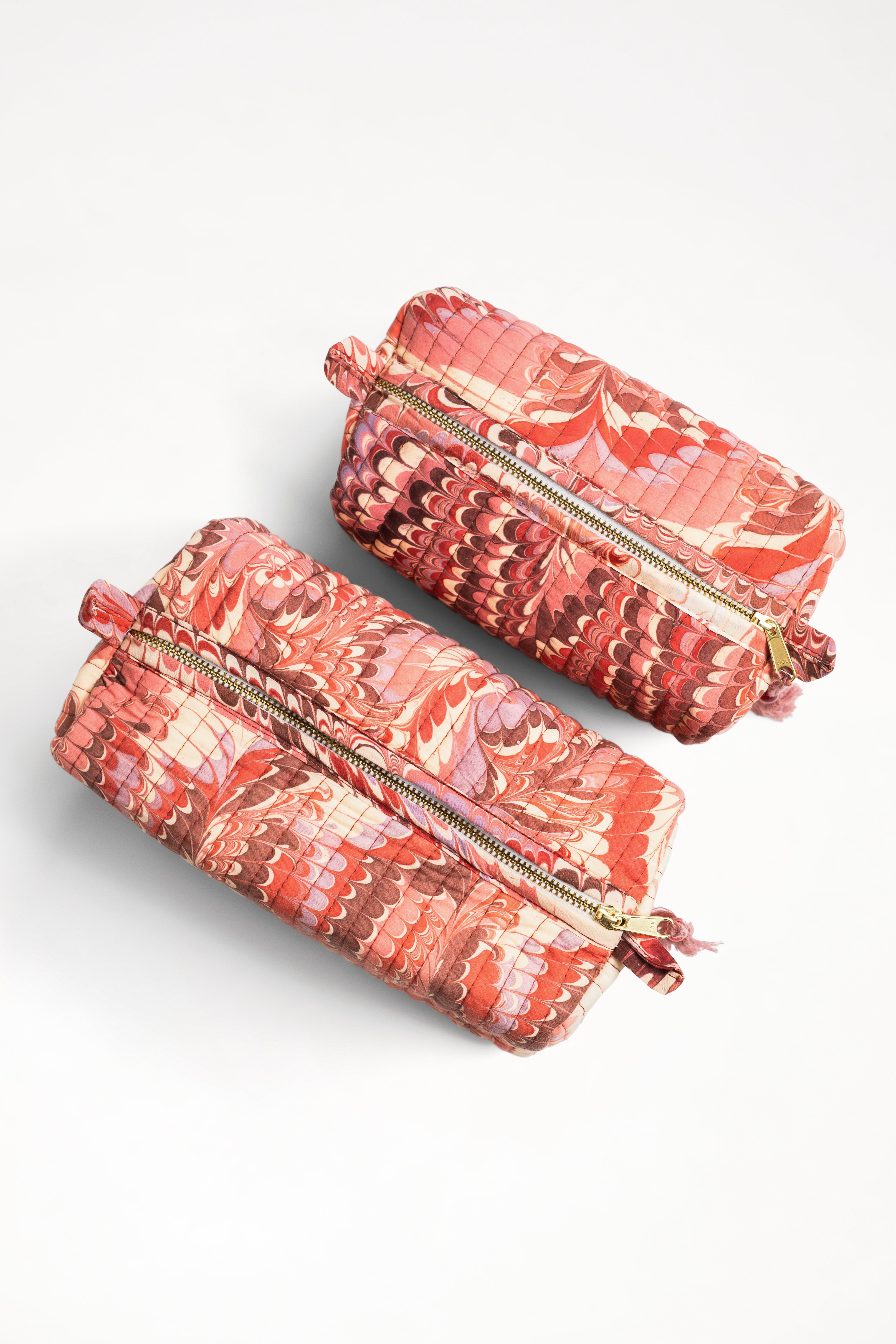 Florentine Pink Hand-Marbled Cosmetic Bag